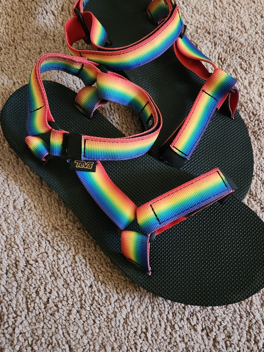 Teva Velcro Rainbow Sandals Ladies 9 Foam Board Hike Trail Gorpcore Comfort
